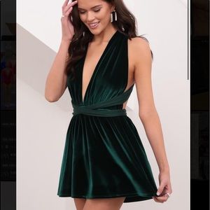 Lucy in the sky green mini dress